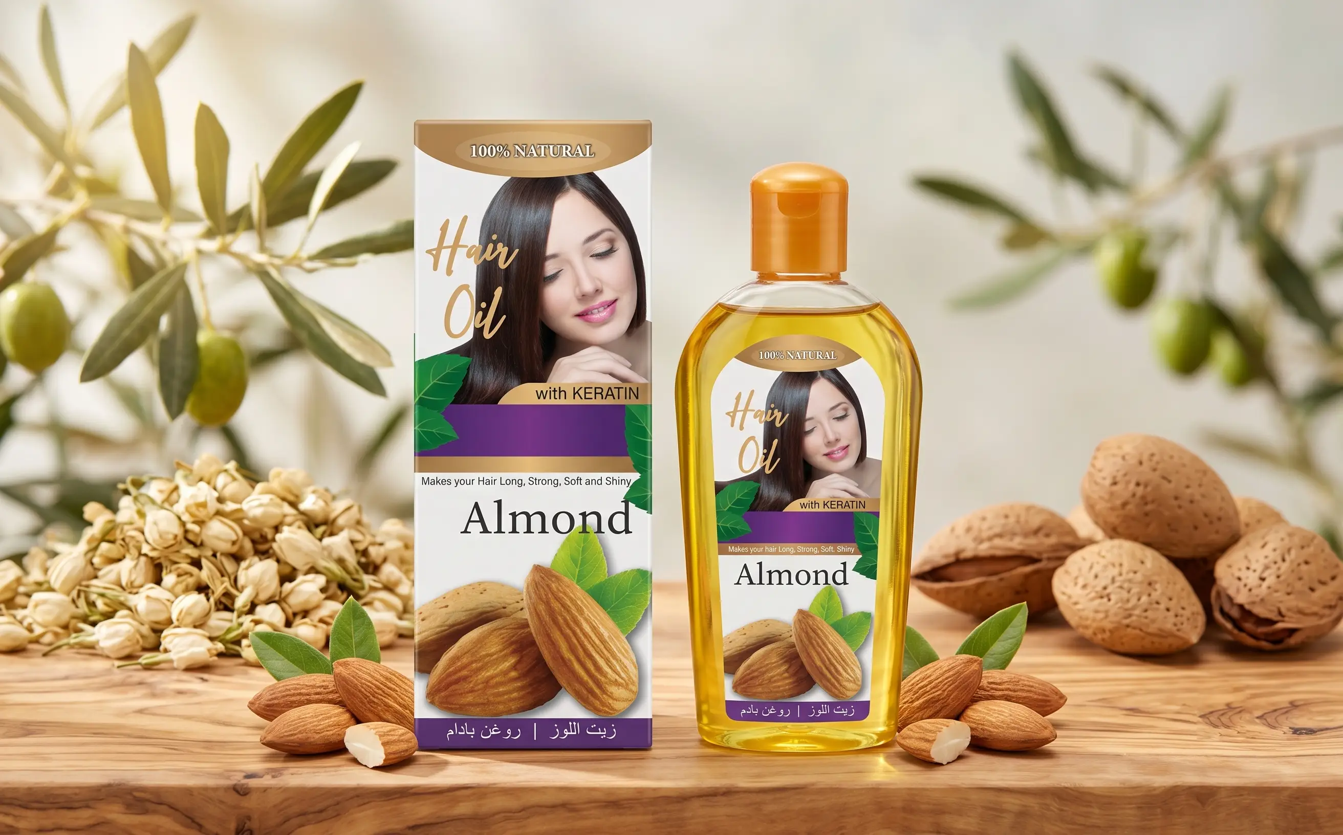 Hair Oil Bottle with a Box
